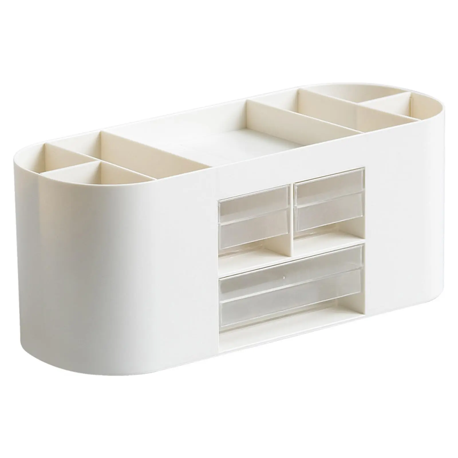 Organiseur de bureau blanc à 3 tiroirs — pot à crayon multi-compartiments